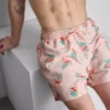 Pantalones cortos de texturizado con estampado de flamencos