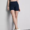Pantalones cortos de yoga activos de talle medio con soporte suave