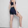 Pantalones cortos de yoga activos de talle medio con soporte suave