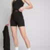 Pantalones cortos de yoga deportivos de talle alto con soporte suave