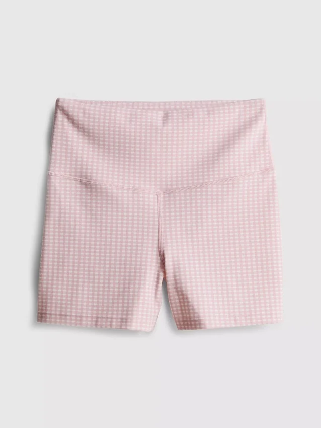 Pantalones cortos deportivos de cuadros vichy de cintura alta