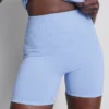 Pantalones cortos deportivos sin costuras con efecto fruncido