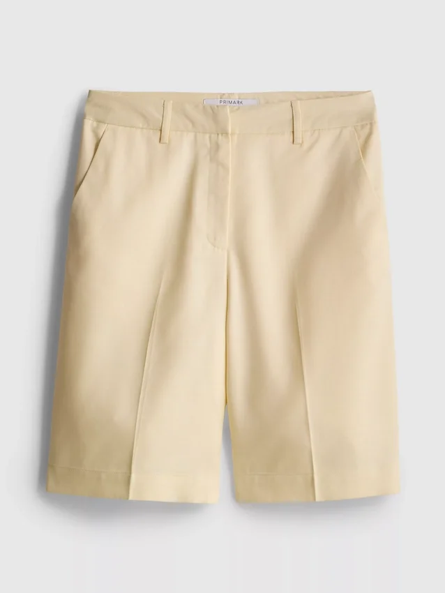 Pantalones cortos entallados de mezcla de algodón