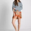 Pantalones cortos estampados de cintura alta