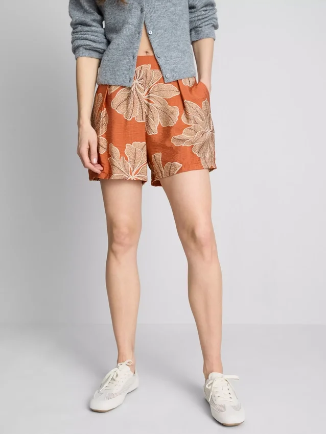 Pantalones cortos estampados de cintura alta