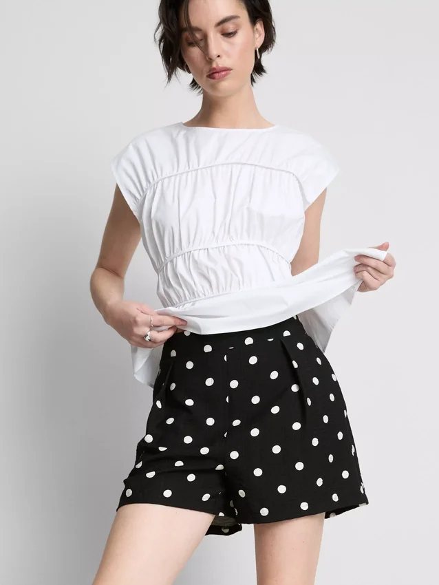 Pantalones cortos estampados de cintura alta