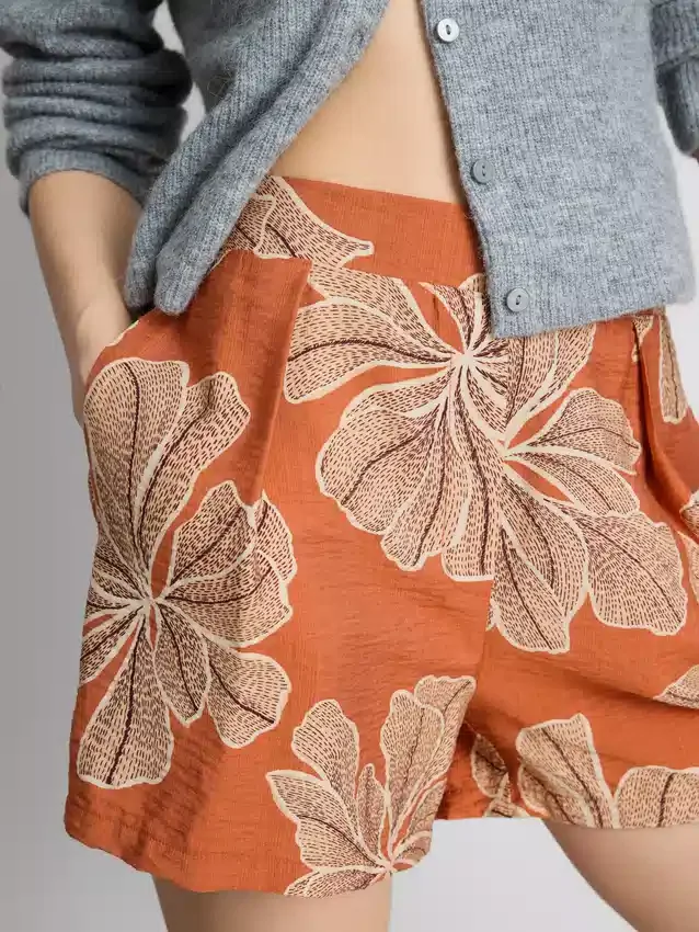 Pantalones cortos estampados de cintura alta