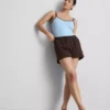 Pantalones cortos holgados de algodón con cordón