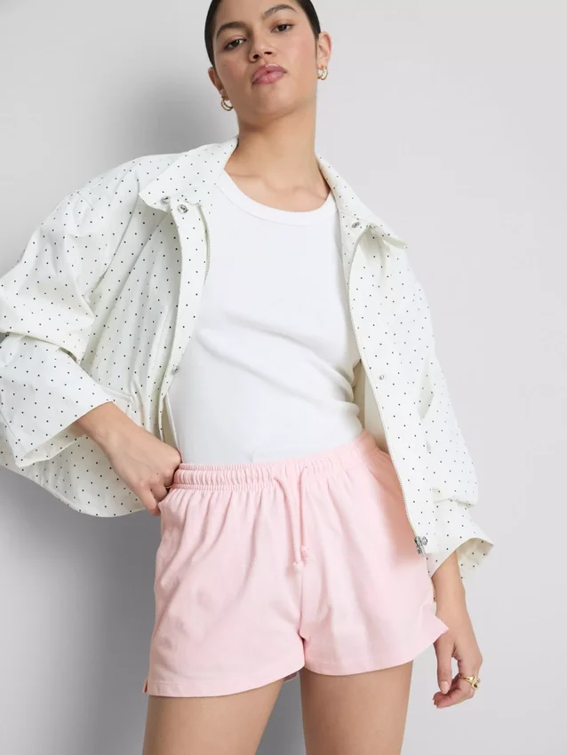 Pantalones cortos holgados de algodón con cordón
