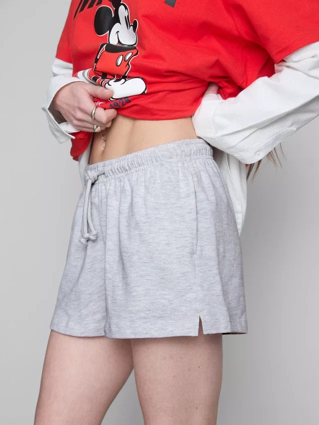 Pantalones cortos holgados de algodón con cordón