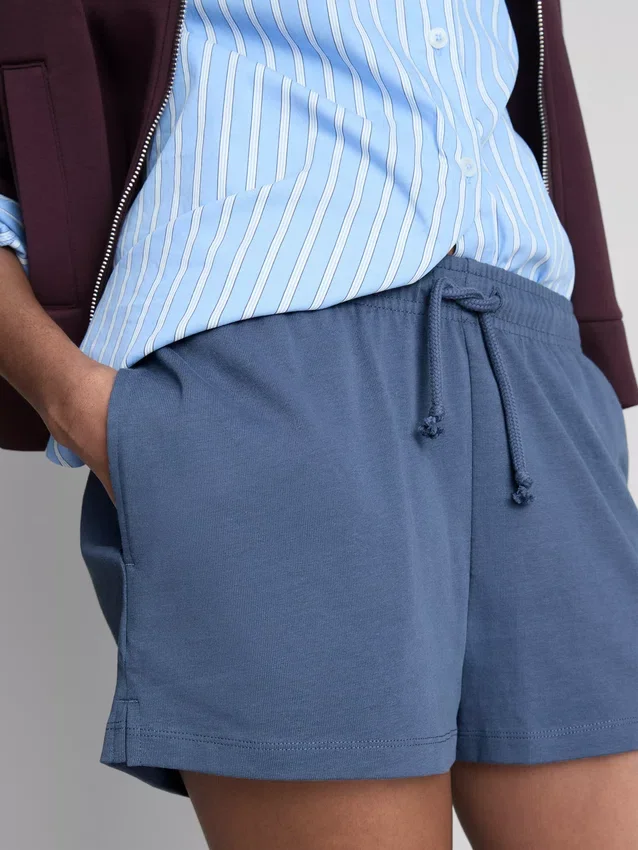 Pantalones cortos holgados de algodón con cordón