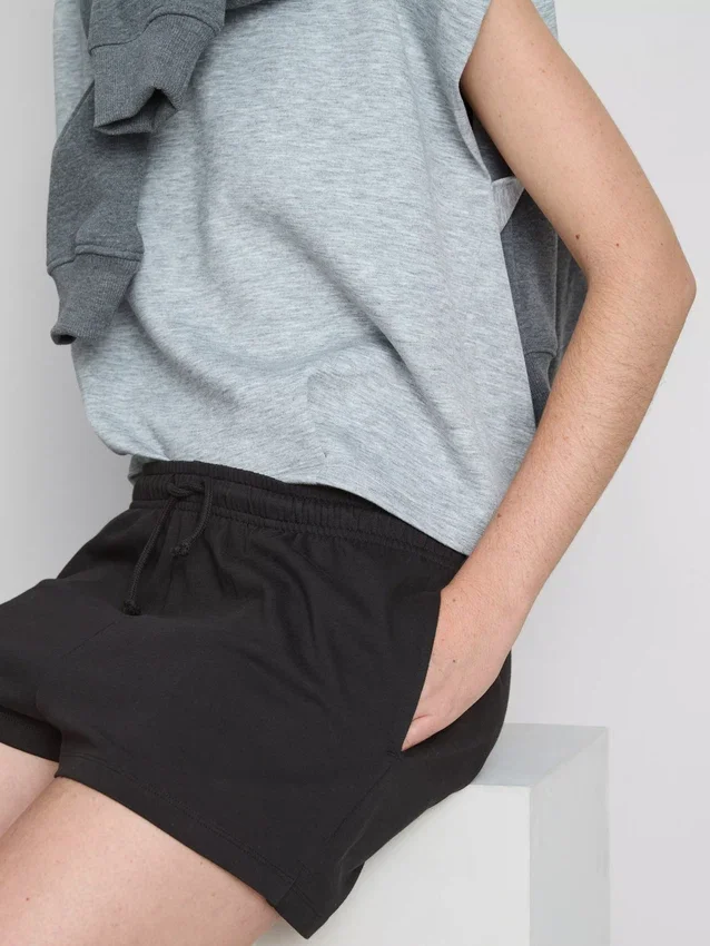 Pantalones cortos holgados de algodón con cordón