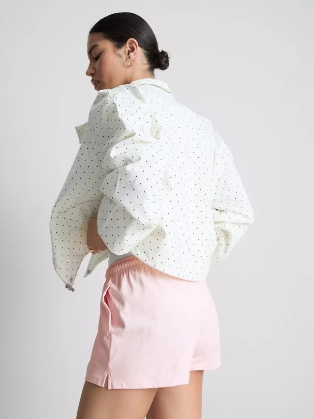 Pantalones cortos holgados de algodón con cordón
