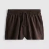 Pantalones cortos holgados de algodón con cordón