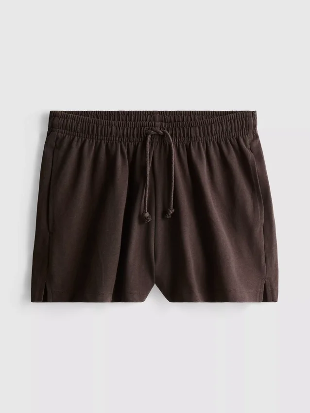 Pantalones cortos holgados de algodón con cordón
