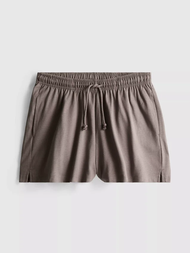 Pantalones cortos holgados de algodón con cordón