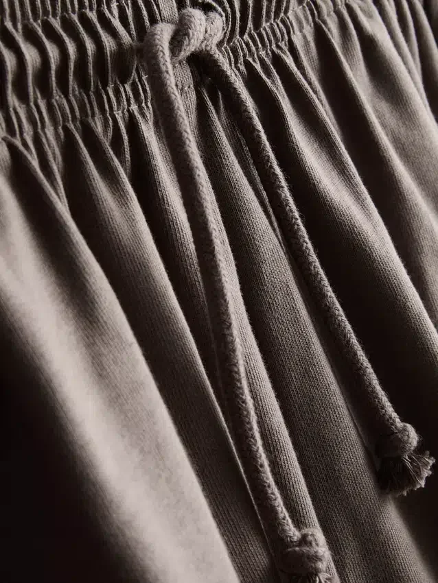 Pantalones cortos holgados de algodón con cordón