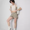 Pantalones cortos informales de corte holgado con alto contenido de algodón