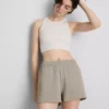 Pantalones cortos informales de corte holgado con alto contenido de algodón