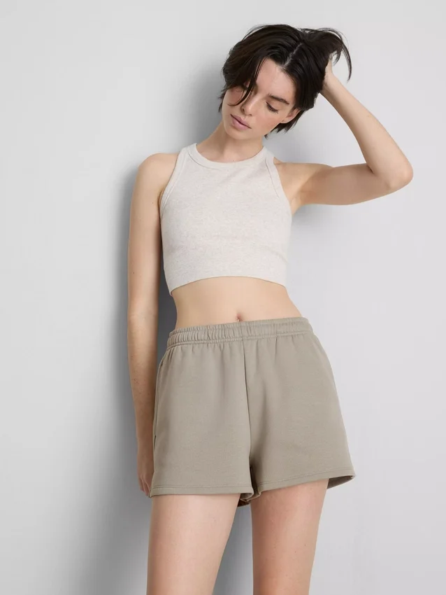 Pantalones cortos informales de corte holgado con alto contenido de algodón