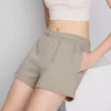 Pantalones cortos informales de corte holgado con alto contenido de algodón