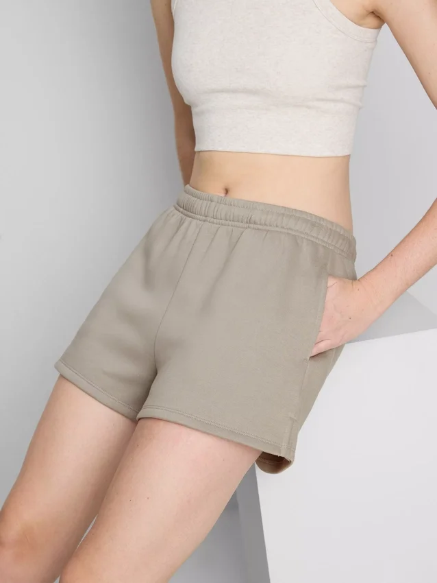Pantalones cortos informales de corte holgado con alto contenido de algodón