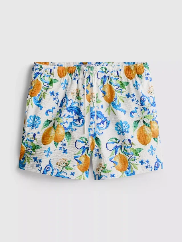 Pantalones cortos naranjas con textura