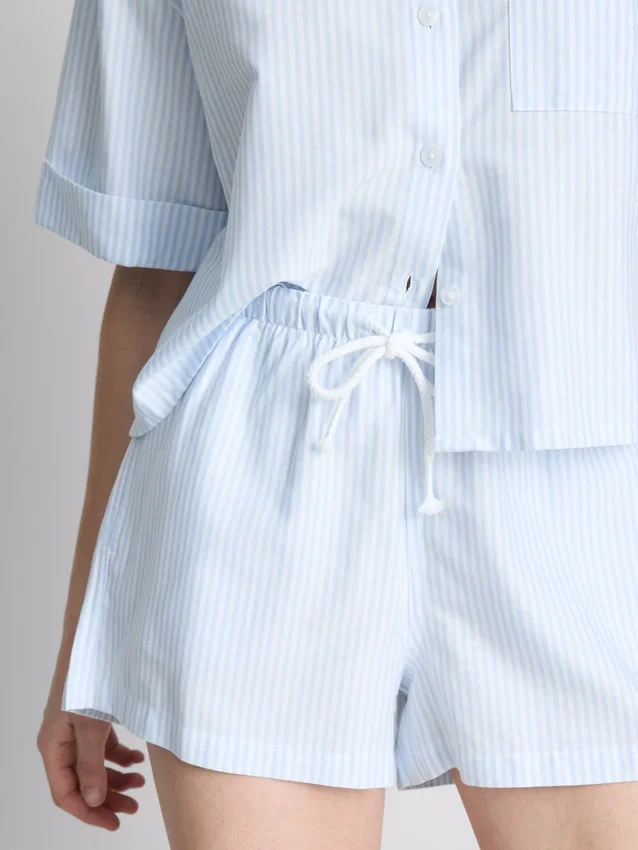 Pantalones cortos Oxford de cintura alta a rayas