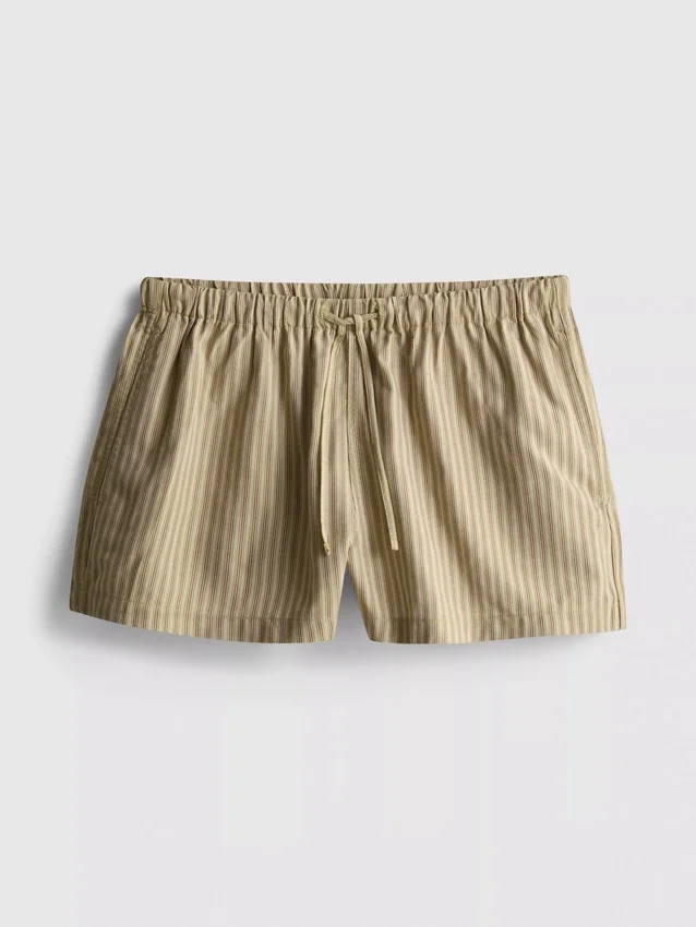 Pantalones cortos Oxford de cintura alta a rayas