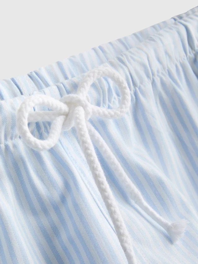 Pantalones cortos Oxford de cintura alta a rayas