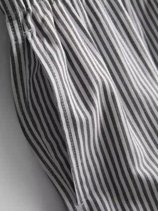 Pantalones cortos Oxford de cintura alta a rayas