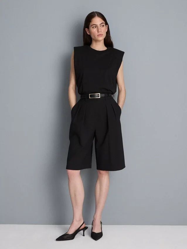 Pantalones cortos plisados