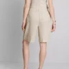 Pantalones cortos plisados de mezcla de lino