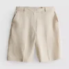 Pantalones cortos plisados de mezcla de lino