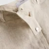 Pantalones cortos plisados de mezcla de lino
