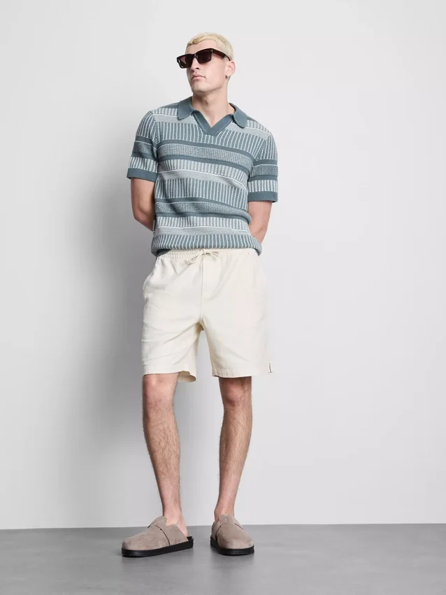 Pantalones cortos texturizados con cordón