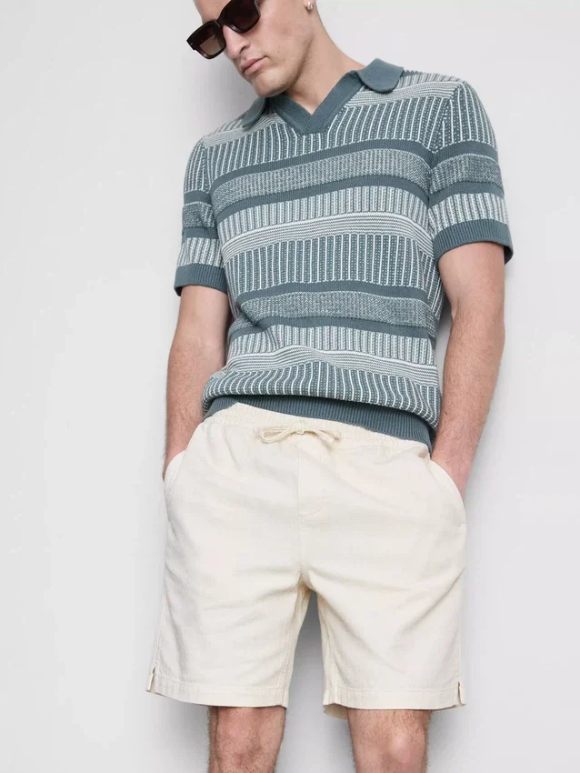 Pantalones cortos texturizados con cordón
