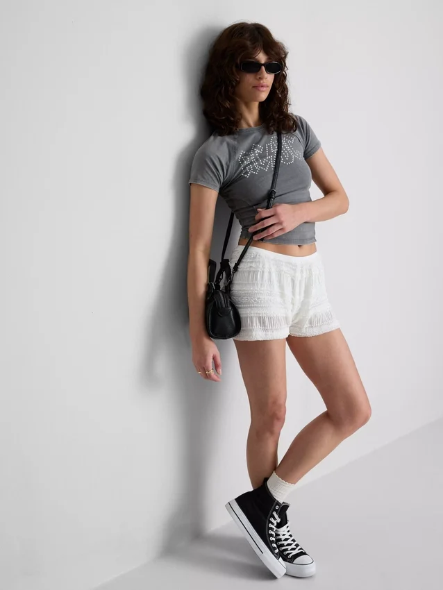 Pantalones cortos tipo bloomer con volantes