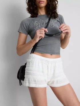 Pantalones cortos tipo bloomer con volantes