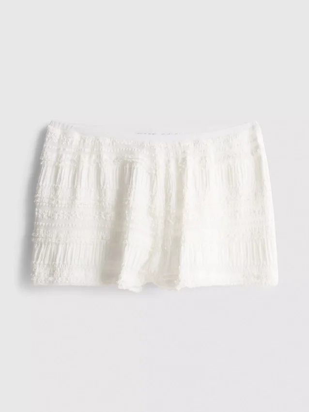 Pantalones cortos tipo bloomer con volantes