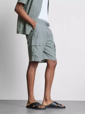 Pantalones cortos tipo cargo de mezcla de lino