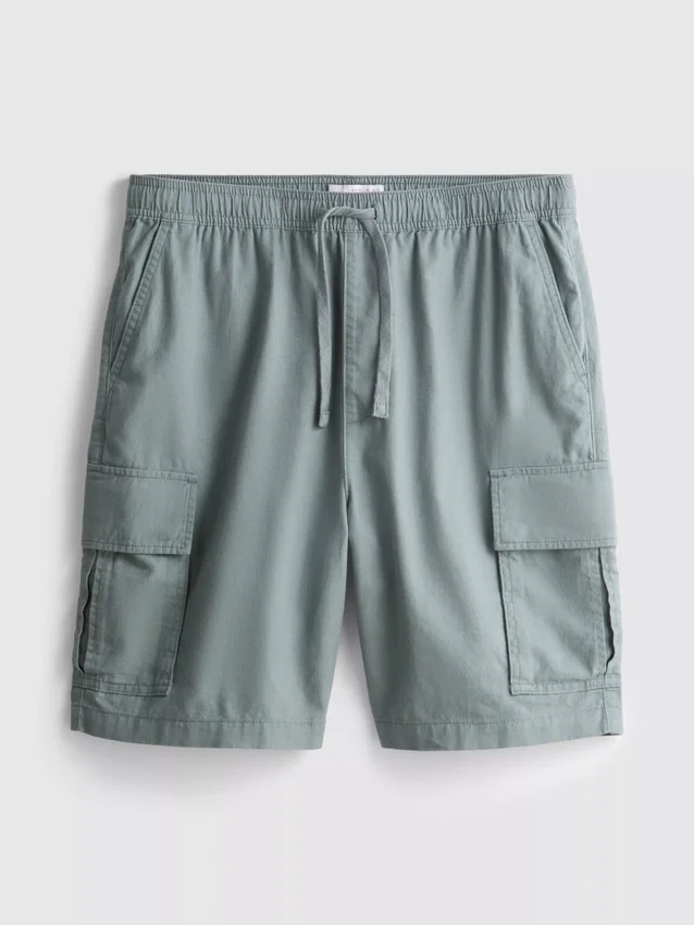 Pantalones cortos tipo cargo de mezcla de lino