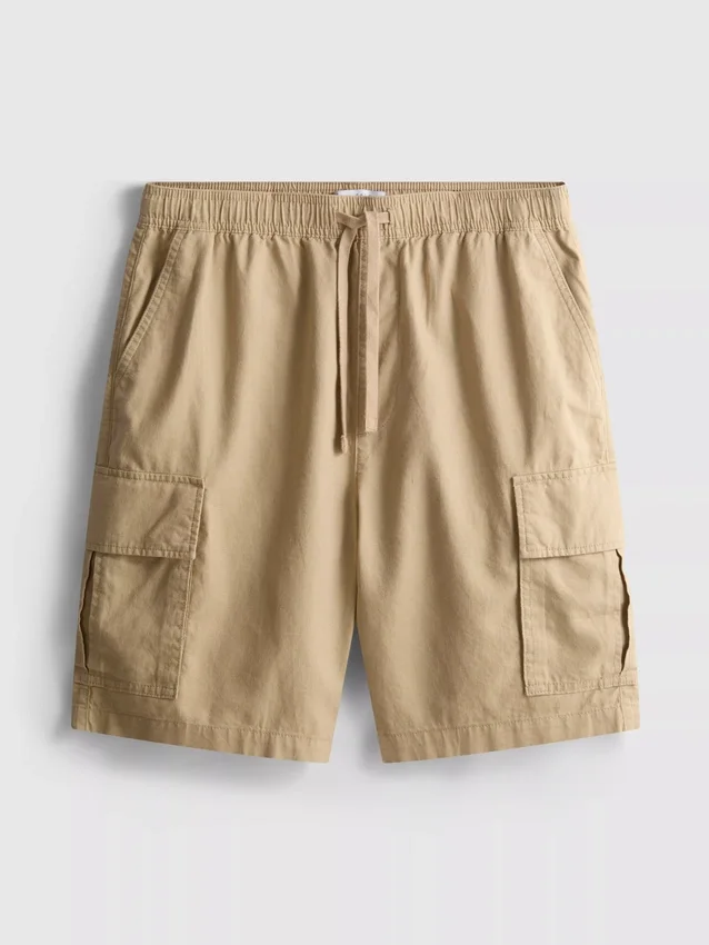 Pantalones cortos tipo cargo de mezcla de lino