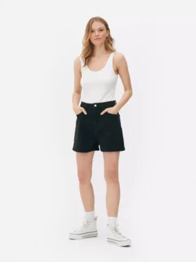 Pantalones cortos tipo «mom» de mezclilla