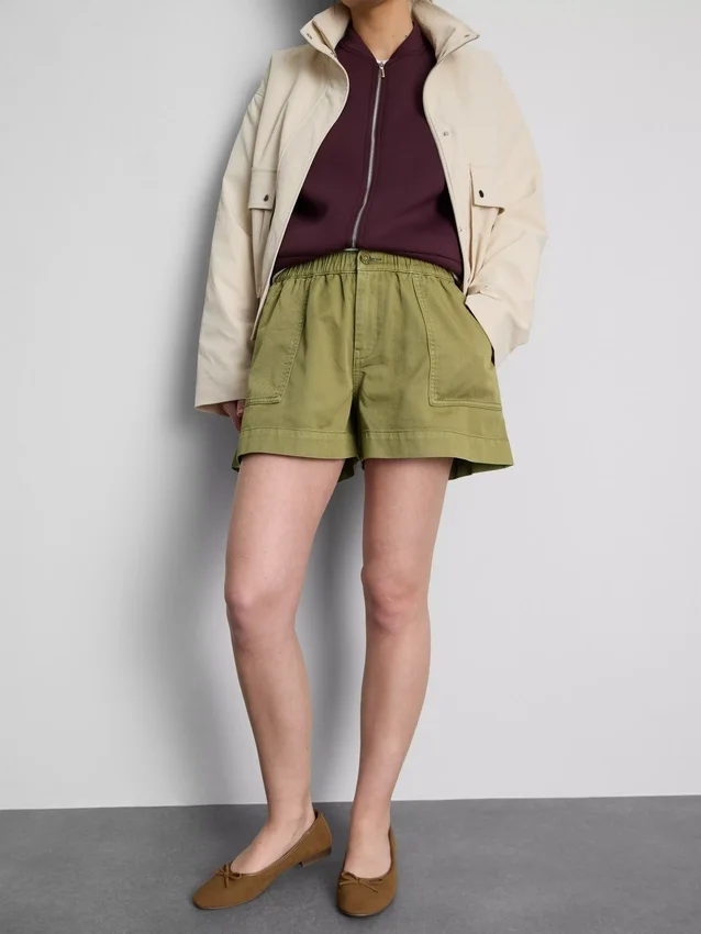Pantalones cortos utilitarios de mezclilla de algodón