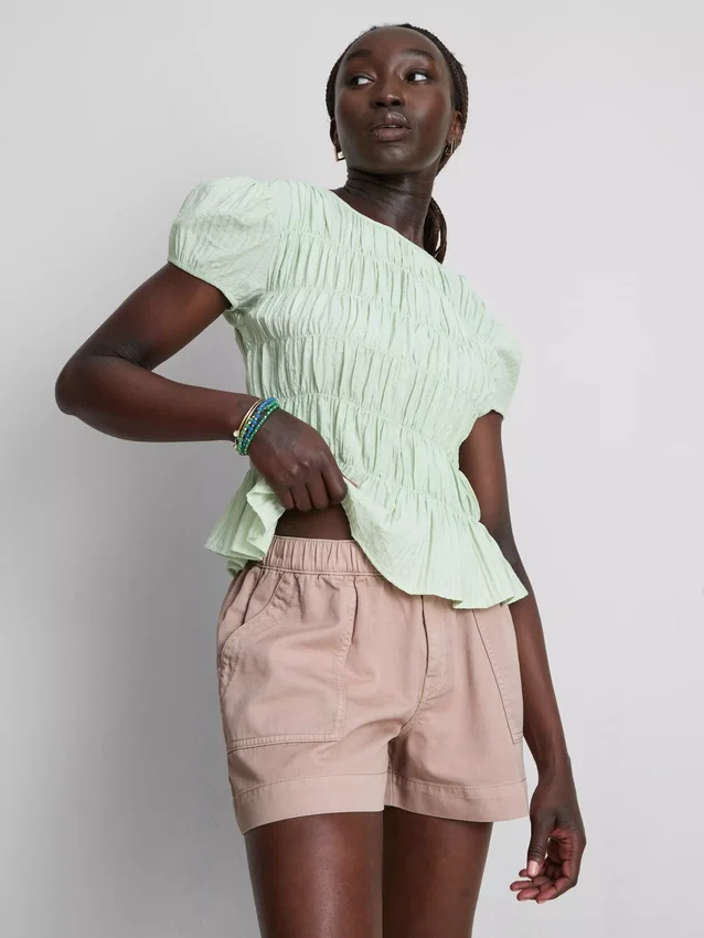 Pantalones cortos utilitarios de mezclilla de algodón