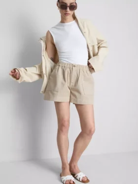Pantalones cortos utilitarios de mezclilla de algodón