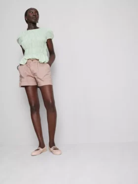 Pantalones cortos utilitarios de mezclilla de algodón