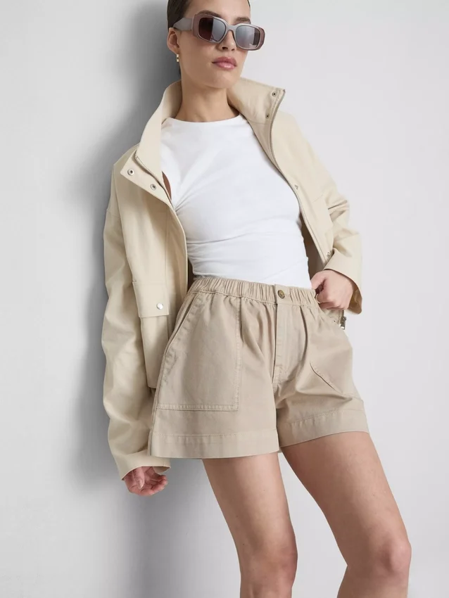 Pantalones cortos utilitarios de mezclilla de algodón