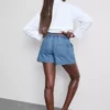 Pantalones cortos utilitarios de mezclilla de algodón
